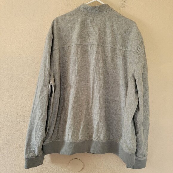 Mens Banana Republic Linen Blend Bomber Jacket Size Xxl Lighweight Zip Pockets - Picture 9 of 9